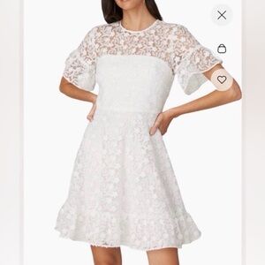 Shoshanna White Floral Lace Dress